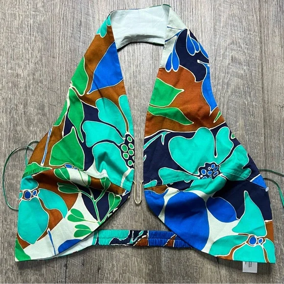 Cult Gaia Diem Halter Crop Top in Botanic Aqua - Picture 2 of 5